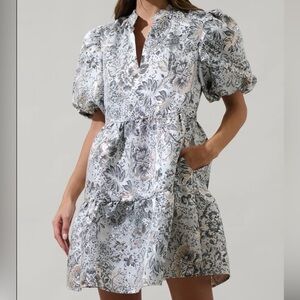 Lola Jacquard Jacey Babydoll Mini Dress